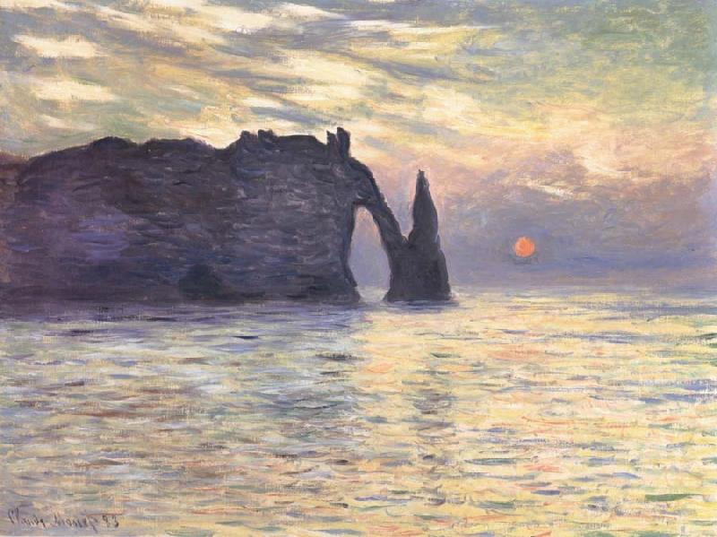 Claude Monet The Cliff,Etretat,Sunset oil painting image